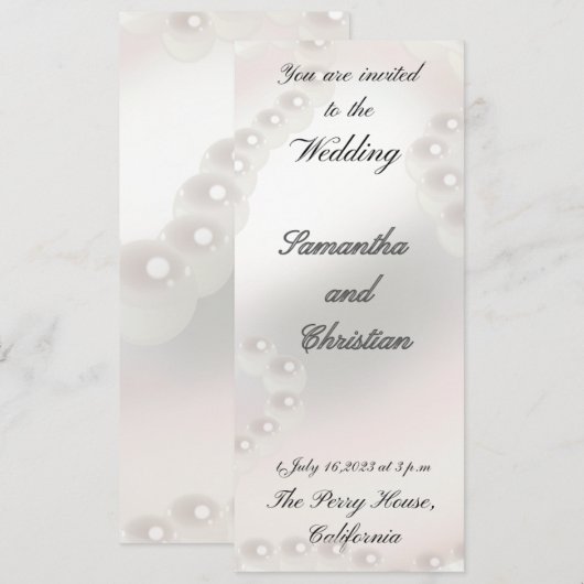 Mijn parel bruiloft kaart (Voorkant / Achterkant)