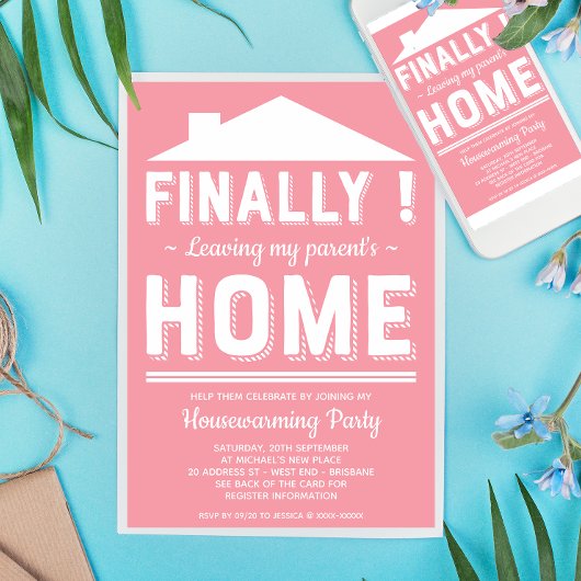 Mijn Parentenhuis verlaten Funny Housewarming Part Kaart