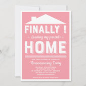 Mijn Parentenhuis verlaten Funny Housewarming Part Kaart (Voorkant)