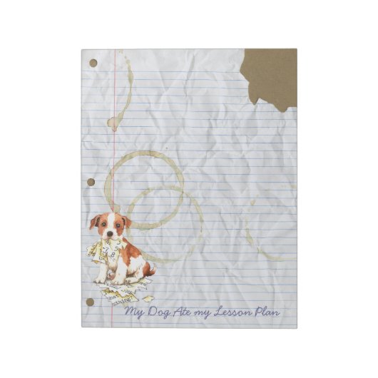 Mijn Parson Russell Terrier Ate Mijn Lesson Plan Notitieblok (Linkerzijde)