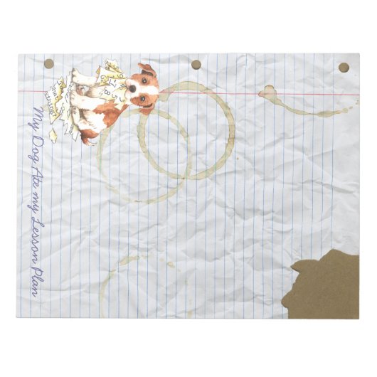 Mijn Parson Russell Terrier Ate Mijn Lesson Plan Notitieblok (Voorkant)