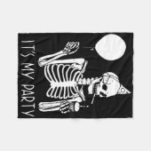 Mijn Partij Lazy Halloween Costume Skeleton Skull Fleece Deken (Voorkant (Horizontaal))