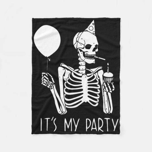 Mijn Partij Lazy Halloween Costume Skeleton Skull Fleece Deken (Voorkant)