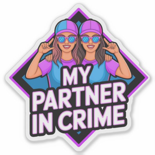 Mijn partner in misdaad - Friends Bonding Sticker (Voorkant)