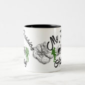 MIJN PASSIE is Hikken, bergen, wandelschoenen Tweekleurige Koffiemok (Center)