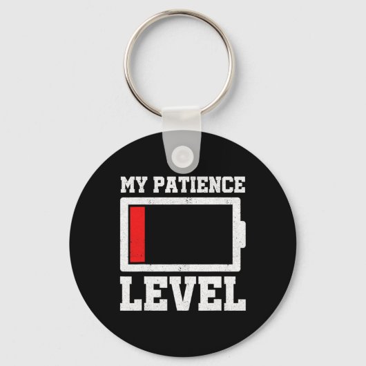 Mijn Patience Level Drained Batterij Stress Bewust Sleutelhanger (Voorkant)
