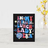 Mijn Patriottische Lunch Lady Era Happy 4th van ju Kaart (Gele Bloem)