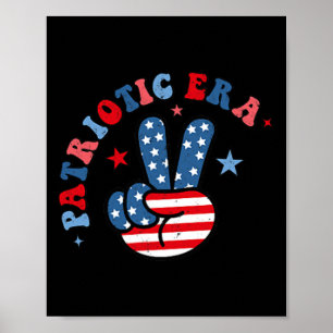 Mijn patriottische tijdperk 4 juli Amerika rood wi Poster