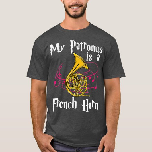 Mijn Patronus is een Franse hon grappige muzikant- T-shirt (Voorkant)