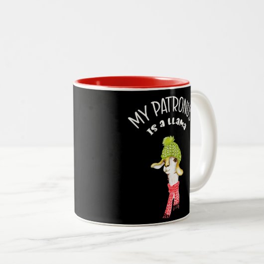 Mijn Patronus is een Llama. Grappig, Nerdy Gezegde Tweekleurige Koffiemok (Voorkant rechts)