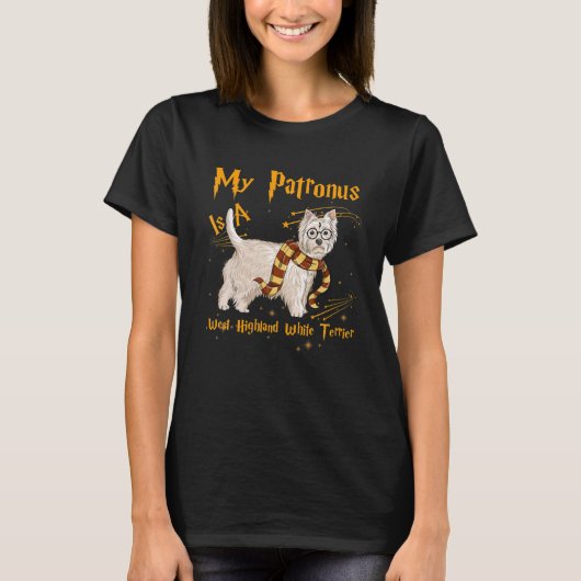 Mijn Patronus is een witte terrier Dog L T-shirt (Voorkant)