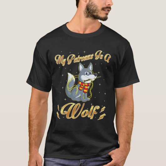 Mijn Patronus is een Wolf Harry Dog Potter papa ma T-shirt (Voorkant)