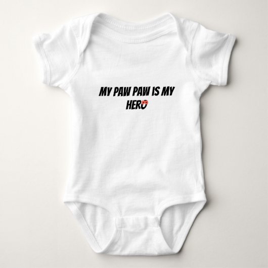 Mijn Paw Paw is mijn held Superhero Baby Bodysuit (Voorkant)