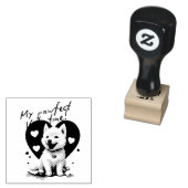 Mijn Pawfect Valentijn - Schattige Witte Jindo Pup Rubberstempel (Gestempeld)