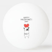 Mijn Pawsome Valentijn Schattige Pug & Rood Hart W Pingpongbal (Achterkant)