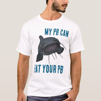 “MIJN PB KAN JOUW PB OP” Blauwe meerval shirt