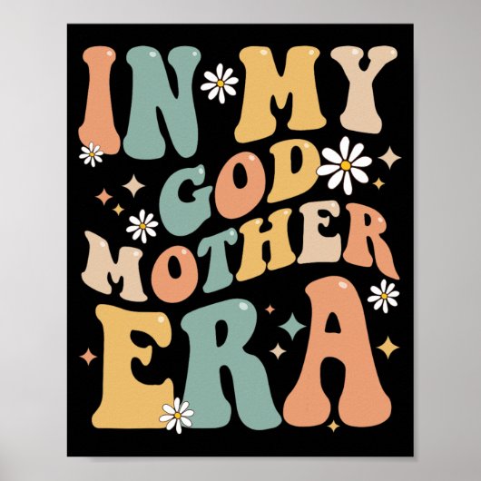 Mijn peetmoeder Era Lover Groovy Retro Moeder Grap Poster (Voorkant)