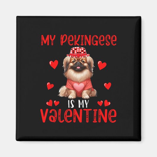 Mijn pekinees is mijn Valentijn Hearts kostuum sin Magneet (Voorkant)