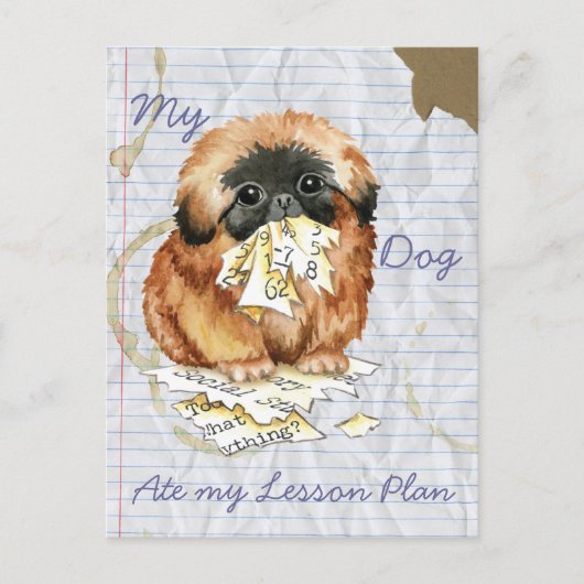 Mijn Pekingese Ate mijn Lesson Plan Briefkaart (Voorkant)