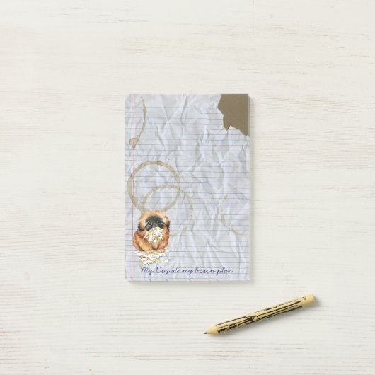 Mijn Pekingese Ate mijn Lesson Plan Post-it® Notes (Op bureau)