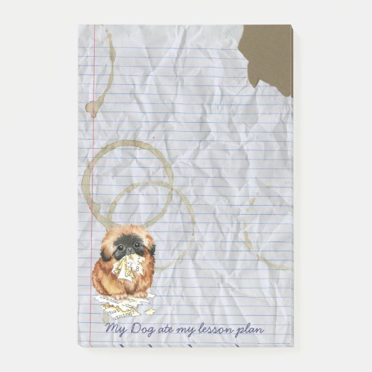 Mijn Pekingese Ate mijn Lesson Plan Post-it® Notes (Voorkant)