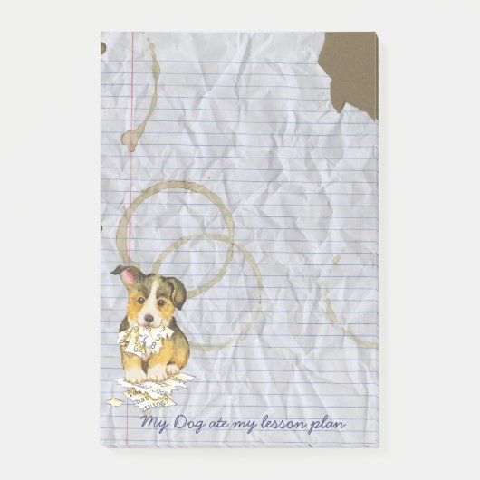 Mijn Pembroke Welsh Corgi Ate mijn Lesson Plan Post-it® Notes (Voorkant)
