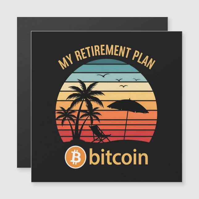 Mijn Pensioenplan Bitcoin Strand Zonsondergang (Voorkant / Achterkant)