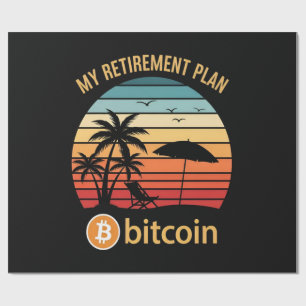 Mijn Pensioenplan Bitcoin Strand Zonsondergang Cadeaupapier