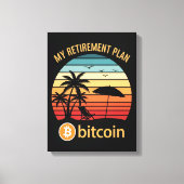 Mijn Pensioenplan Bitcoin Strand Zonsondergang Canvas Afdruk (Voorkant)