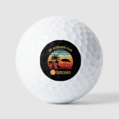 Mijn Pensioenplan Bitcoin Strand Zonsondergang Golfballen (Voorkant)