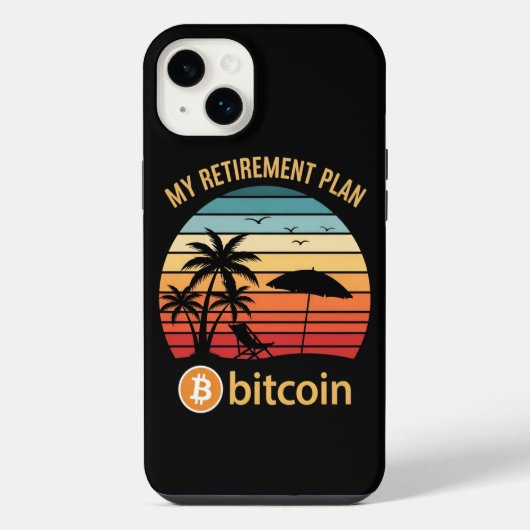 Mijn Pensioenplan Bitcoin Strand Zonsondergang iPhone Hoesje (Achterkant)