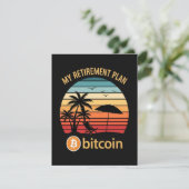 Mijn Pensioenplan Bitcoin Strand Zonsondergang Kaart (Staand voorkant)