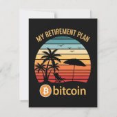 Mijn Pensioenplan Bitcoin Strand Zonsondergang Kaart (Achterkant)