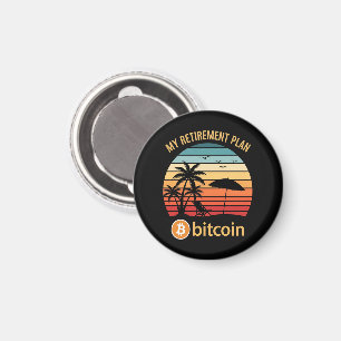 Mijn Pensioenplan Bitcoin Strand Zonsondergang Magneet