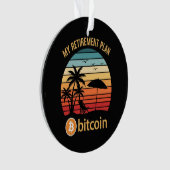 Mijn Pensioenplan Bitcoin Strand Zonsondergang Ornament (voorkant)