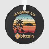 Mijn Pensioenplan Bitcoin Strand Zonsondergang Ornament (achterkant)