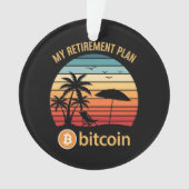 Mijn Pensioenplan Bitcoin Strand Zonsondergang Ornament (voorkant)