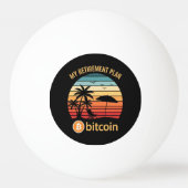 Mijn Pensioenplan Bitcoin Strand Zonsondergang Pingpongbal (Achterkant)