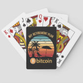 Mijn Pensioenplan Bitcoin Strand Zonsondergang Pokerkaarten (Achterkant)