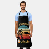 Mijn Pensioenplan Bitcoin Strand Zonsondergang Schort (Gedragen)