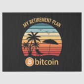 Mijn Pensioenplan Bitcoin Strand Zonsondergang Tissuepapier (Voorkant)