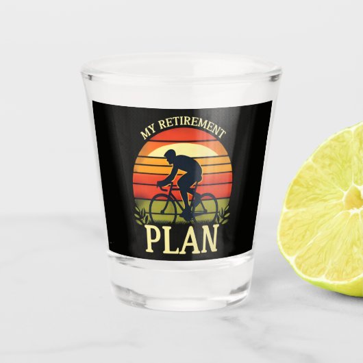 Mijn Pensioenplan Fietsliefhebber Shot Glas (Voorkant)