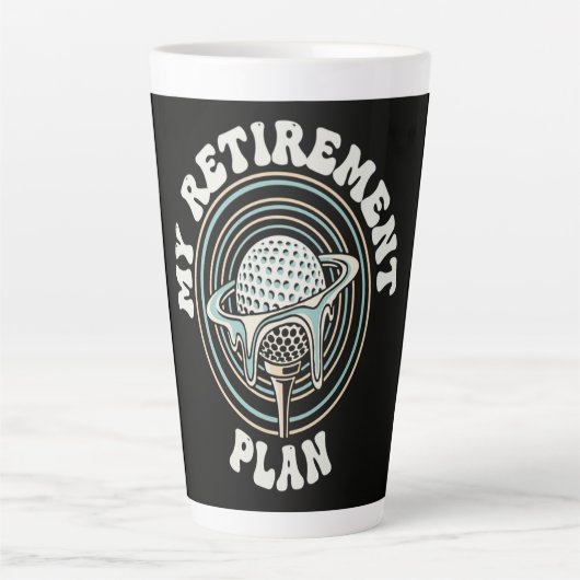 Mijn Pensioenplan Golf Gepensioneerde Golfer Latte Mok (Voorkant)