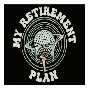 Mijn Pensioenplan Golf Gepensioneerde Golfer Perfect Poster