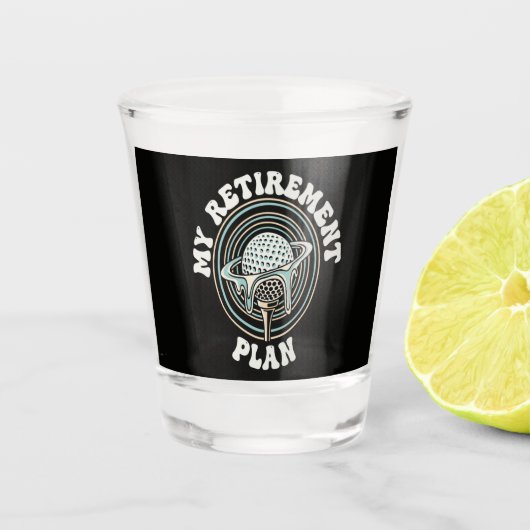 Mijn Pensioenplan Golf Gepensioneerde Golfer Shot Glas (Voorkant)