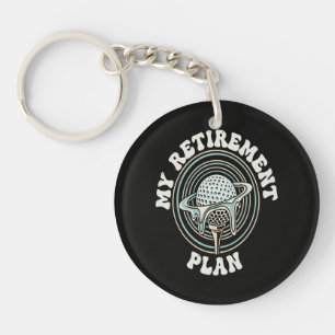 Mijn Pensioenplan Golf Gepensioneerde Golfer Sleutelhanger