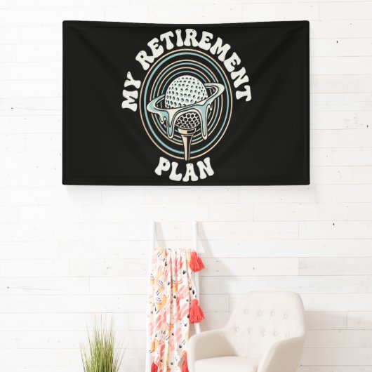 Mijn Pensioenplan Golf Gepensioneerde Golfer Spandoek (Insitu)