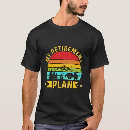 Mijn pensioenplan Grappige Camping Slogan Retro Ca T-shirt (Voorkant)