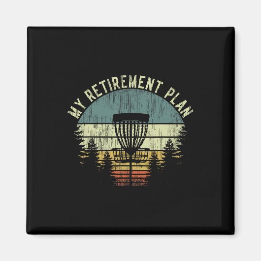 Mijn Pensioenplan Grappige Discgolfgag Senior Mann Magneet (Voorkant)