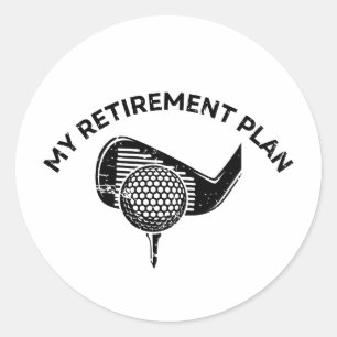 Mijn pensioenplan Grappige Golf Gifts Ronde Sticker